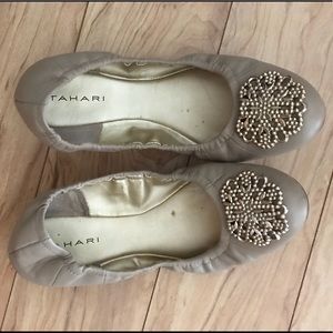 Nude Embellished Flats